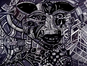 Dark Trippy Abstract Face Wallpaper