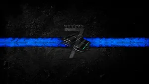 Dark Windows 7 With Logo Wallpaper