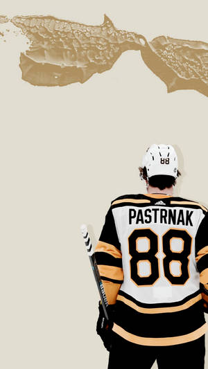 David Pastrnak Beige Minimalist Fan Art Wallpaper