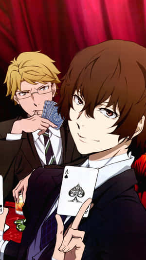 Dazai Osamu And Doppo Kunikida During A Card Game Wallpaper