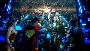 Dc Universe Online Trinity Versus Lex Luthor Illustration Wallpaper