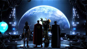 Dc Universe Online Trinity Versus Lex Luthor Silhouette Wallpaper