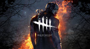 Dead By Daylight Logo Text On Trapper Wallpaper