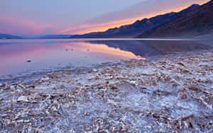 Dead Sea Salty Banks During Sunset Wallpaper