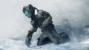 Dead Space Isaac Clarke In Snow Wallpaper