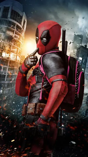 Deadpool Black-pink Bag Marvel Iphone X Wallpaper