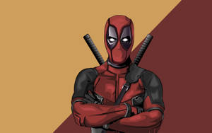 Deadpool Drawing In Two Tone Wallpaper