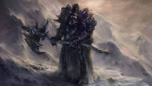 Death Knight In Snowy Mountain Wallpaper