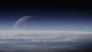 Death Star Over Horizon4 K Wallpaper