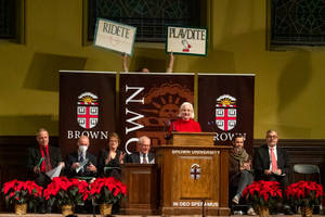 Dedicated Faculty At Brown University In A Celebration Event Wallpaper