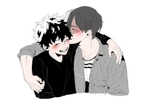 Deku And Todoroki Sweet Kiss Wallpaper
