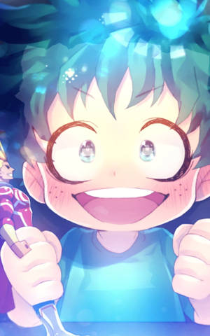 Deku Cute Cartoon Face Wallpaper