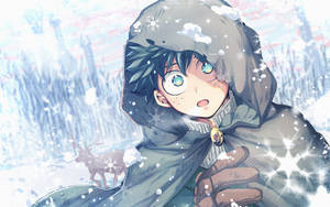 Deku Cute Snow Cape Wallpaper