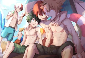 Deku X Todoroki X Bakugou Summer Wallpaper