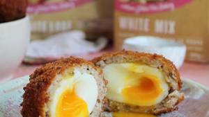 Delight In Every Slice: Traditional British Scotch Egg. Wallpaper