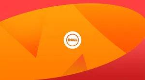 Dell 4k On Orange Canvas Wallpaper