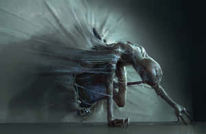 Demogorgon Sticking Out From The Wall Stranger Things Wallpaper