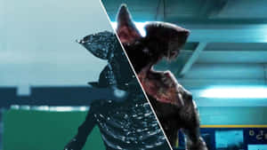 Demogorgon Stranger Things Split Photo Wallpaper