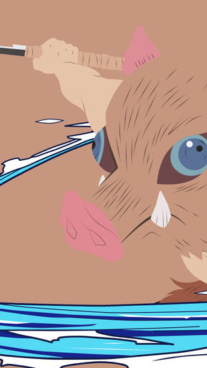 Demon Slayer Inosuke Sword With Water Wallpaper