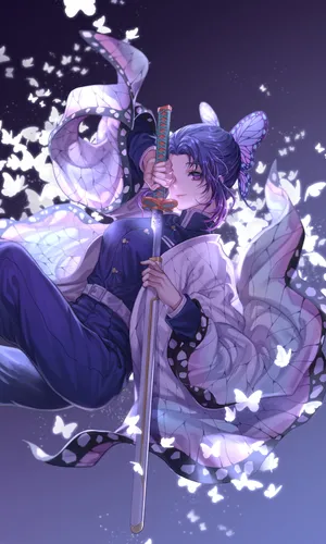 Demon Slayer Katana Drawing Shinobu Pfp Wallpaper