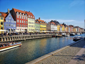 Denmark Morning In Nyhavn Wallpaper