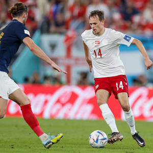 Denmark National Football Team Damsgaard Versus France Wallpaper