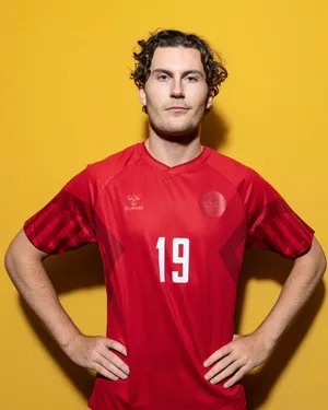 Denmark National Football Team Jonas Wind Photoshoot Wallpaper
