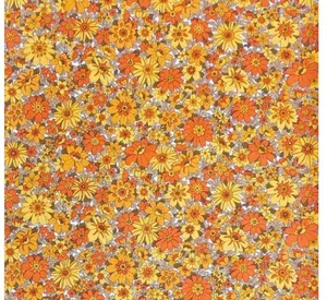 Detailed Yellow And Orange Floral Pattern Wallpaper