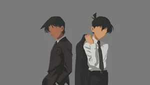 Detective Conan Minimalist Vector Art Wallpaper