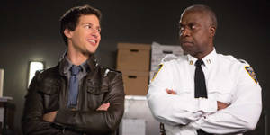Detectives At Work - Jake And Captain Holt From Brooklyn Nine-nine Wallpaper