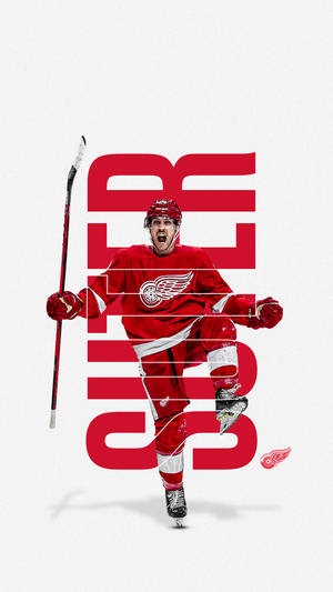 Detroit Red Wings Pius Suter Art Wallpaper