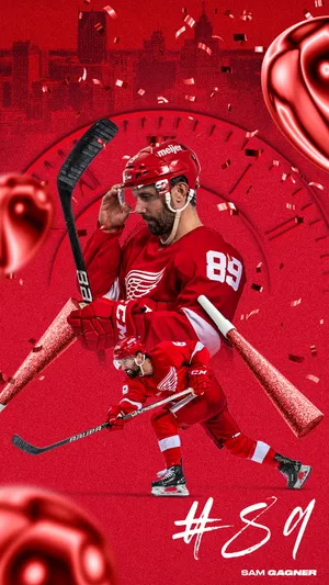Detroit Red Wings Sam Gagner Art Wallpaper