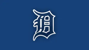 Detroit Tigers Logo In Dark Blue Gothic Font Wallpaper