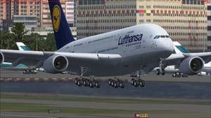 Deutsche Lufthansa Plane Ready To Fly Wallpaper