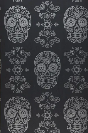 Dia De Los Muertos Monochrome Patterns And Skulls Wallpaper