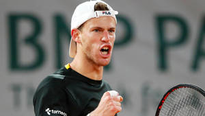 Diego Schwartzman Yelling During Match Wallpaper