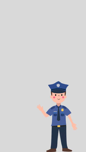 Digital Artwork Of A Cop Smiling And Waving Wallpaper