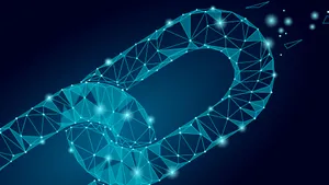 Digital Blockchain Link Concept Wallpaper