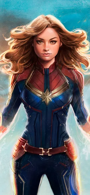 Digital Captain Marvel Art Iphone Wallpaper