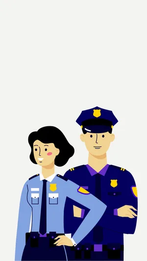 Digital Cartoon Vector Artwork Of Cop Wallpaper
