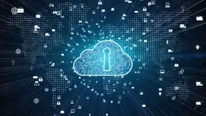 Digital Cloud Storage Icon Wallpaper