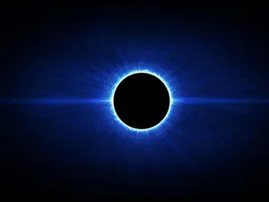 Digital Eclipse Black And Blue Background Wallpaper