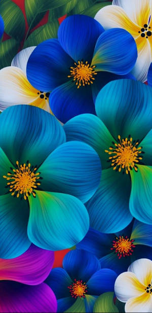 Digital Flower Beautiful Phone Wallpaper
