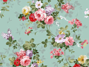 Digital Flower Bouquet Cute Floral Wallpaper