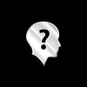 Digital Illustration Of A Silver Question Mark Silhouette Inside A Human Head Wallpaper