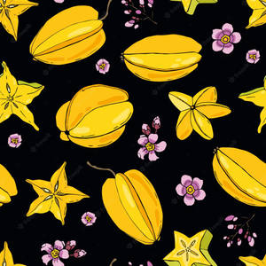 Digitally Painted Carambola Wallpaper