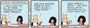 Dilbert Comic On Programming And Features Wallpaper