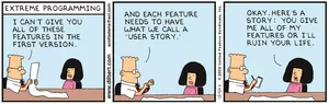 Dilbert Comic On Programming And Features Wallpaper