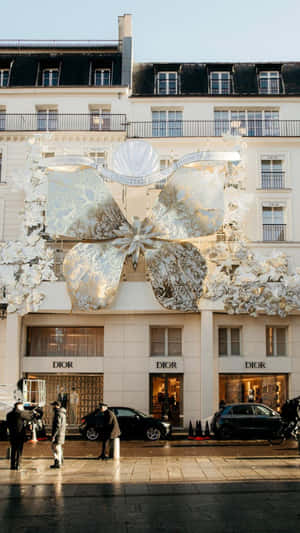 Dior Storefront Butterfly Decoration Wallpaper
