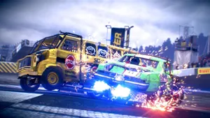 Dirt Showdown Colliding Cars Wallpaper